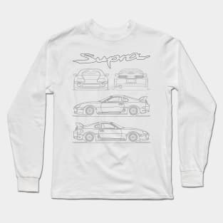 Toyota Supra MK IV blueprint stance Long Sleeve T-Shirt